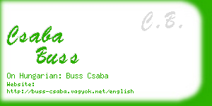 csaba buss business card